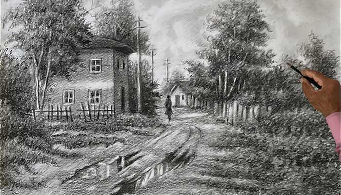 ایده نقاشی سیاه قلم