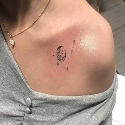 ایده تتو ماه و ستاره