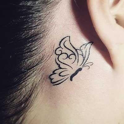 تتو پروانه برای پشت گوش