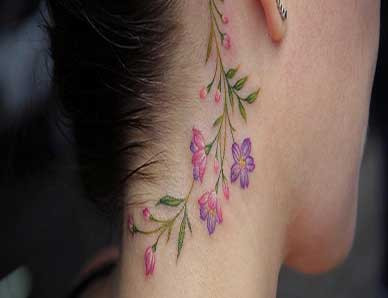 ایده تتو پشت گوش