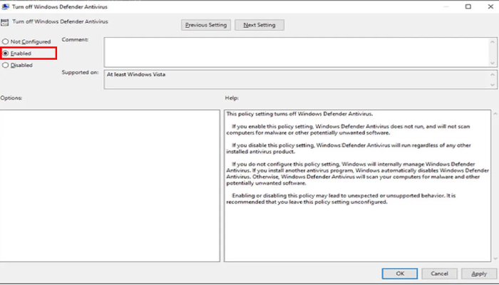 غیر فعال کردن دائم ویندوز دیفندر از طریق Group Policy