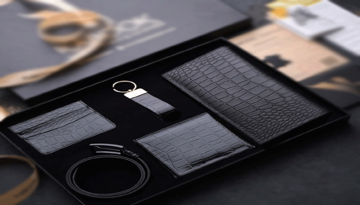 کادو تولد مردانه-ست کمربند و کیف پول چرم برند