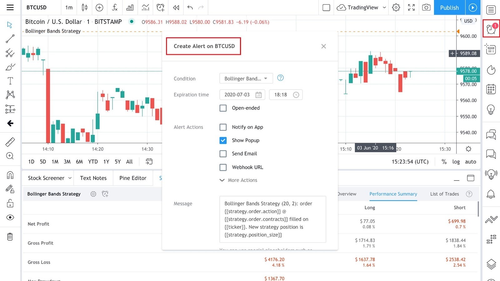 راهنمای تنظیم هشدار قیمت در TradingView
